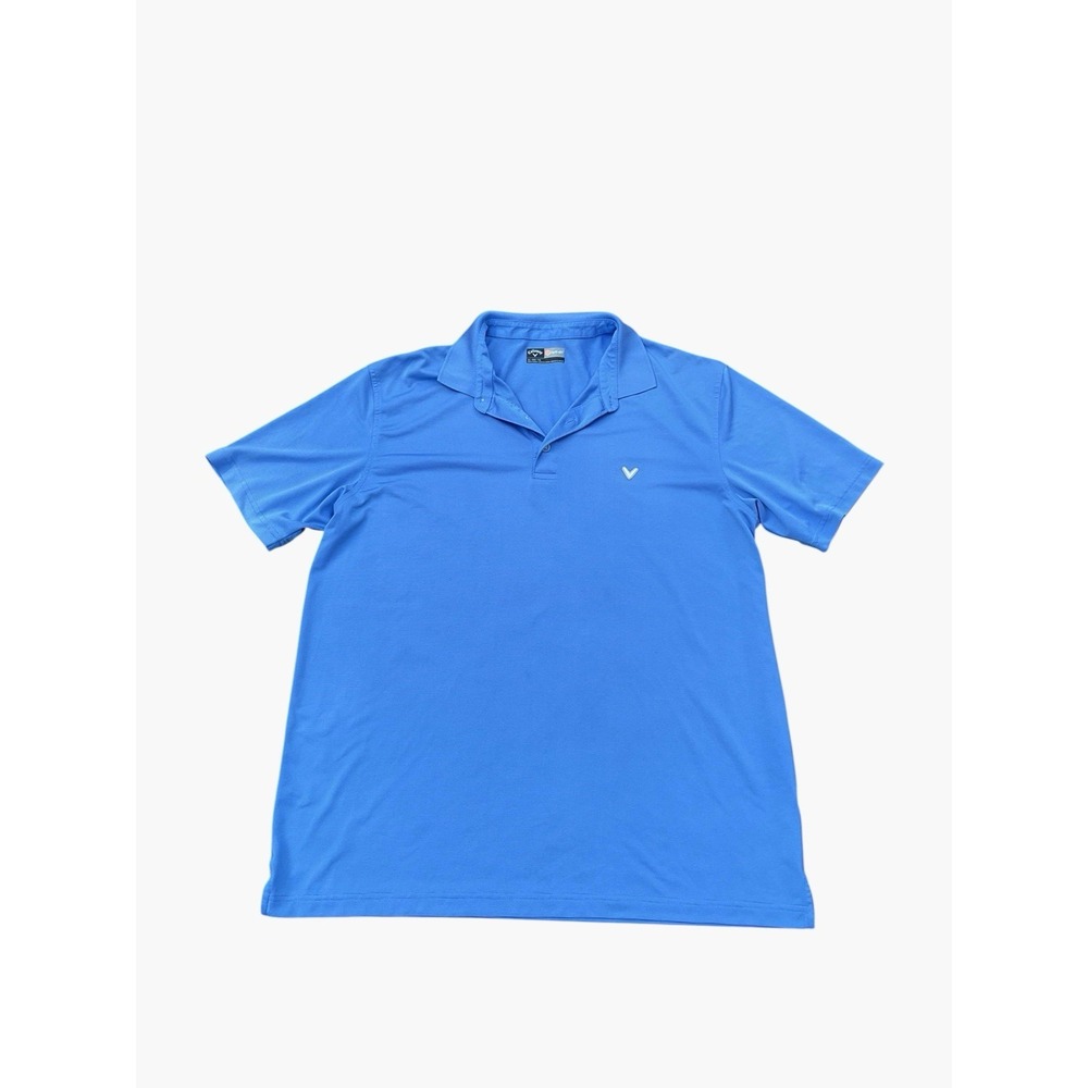 Callaway Polo Shirt Men's XL Light Blue Short Sleeve Opti-Dri Golf Performance